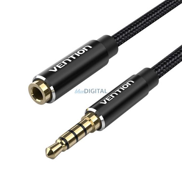 Cablu prelungitor audio TRRS 3,5 mm mascul 3,5 mm mamă 1 m Vention BHCBF negru