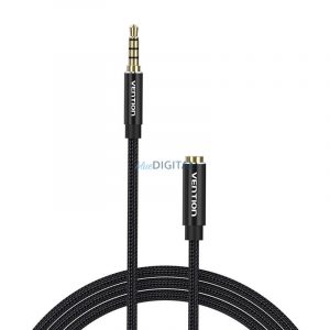 Cablu prelungitor audio TRRS 3,5 mm mascul 3,5 mm mamă 1,5 m Vention BHCBG negru