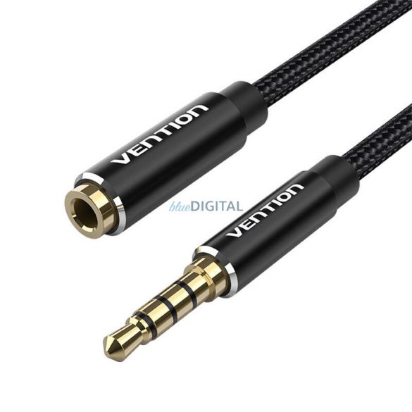 Cablu prelungitor audio TRRS 3,5 mm mascul 3,5 mm mamă 1,5 m Vention BHCBG negru