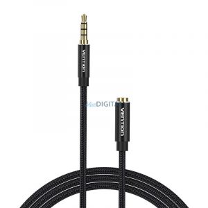 Extender audio TRRS 3,5 mm masculin la 3,5 mm feminin 2m Vention BHCBH Negru