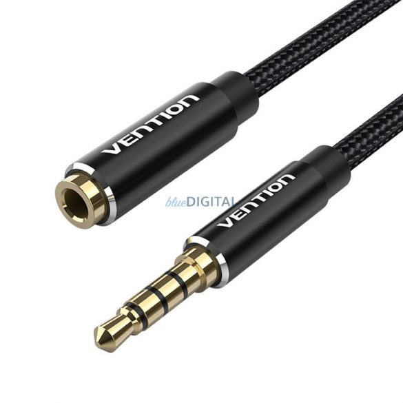 Extender audio TRRS 3,5 mm masculin la 3,5 mm feminin 2m Vention BHCBH Negru