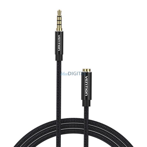 Cablu de prelungire audio TRRS 3,5 mm mascul la 3,5 mm femela 5m Vention BHCBJ negru