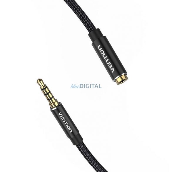 Cablu de prelungire audio TRRS 3,5 mm mascul la 3,5 mm femela 5m Vention BHCBJ negru