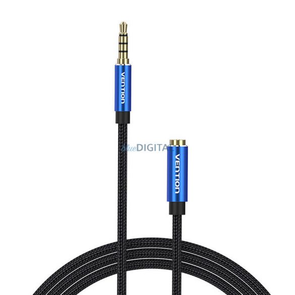 Cablu prelungitor audio TRRS 3,5 mm mascul 3,5 mm mamă 1 m Vention BHCLF Albastru