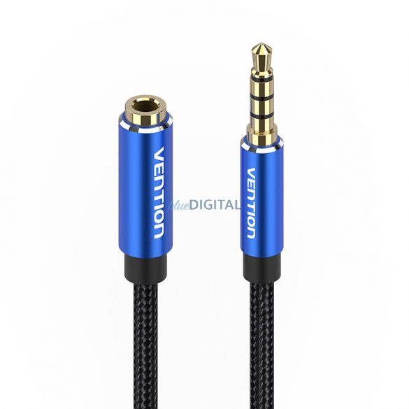 Cablu prelungitor audio TRRS 3,5 mm mascul 3,5 mm mamă 1 m Vention BHCLF Albastru