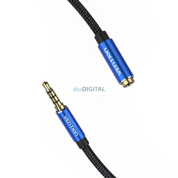 Cablu prelungitor audio TRRS 3,5 mm mascul 3,5 mm mamă 1 m Vention BHCLF Albastru