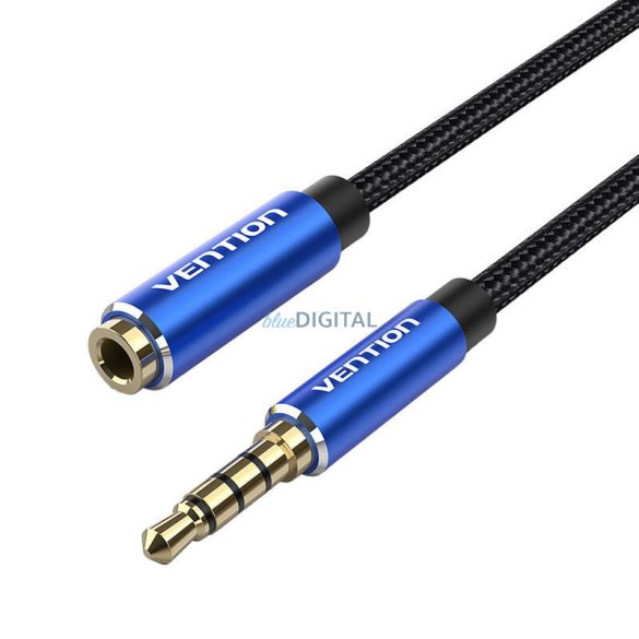 Cablu prelungitor audio TRRS 3,5 mm mascul 3,5 mm mamă 1 m Vention BHCLF Albastru