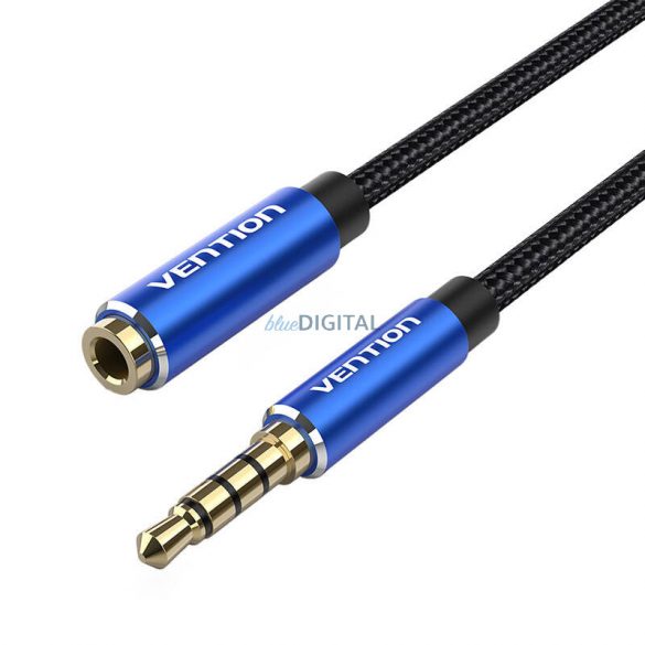 Cablu de prelungire audio TRRS 3,5 mm mascul la 3,5 mm mamă, 1,5 m Vention BHCLG Albastru