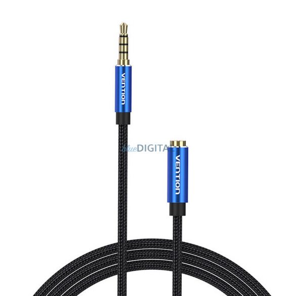 Cablu de prelungire audio TRRS 3,5 mm masculin la 3,5 mm mamă, 2 m Vention BHCLH Albastru