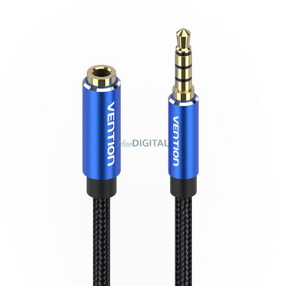 Cablu de prelungire audio TRRS 3,5 mm masculin la 3,5 mm mamă, 2 m Vention BHCLH Albastru