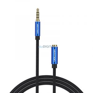 Cablu de prelungire audio TRRS de 3,5 mm mascul la 3,5 mm mamă, 3m Vention BHCLI Albastru