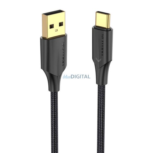 Cablu de încărcare USB 2.0 USB-C Vention CTFBF LED 3A 3A 1m (negru)