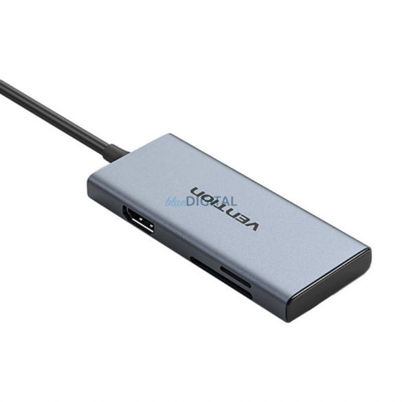 USB-C HDMI, 3x USB 3.0, SD, TF Hub Vention TOOHB 0,15 m gri