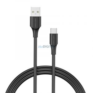 Cablu USB 2.0 A și USB-C 3A 0,25 m Vention CTHBC negru