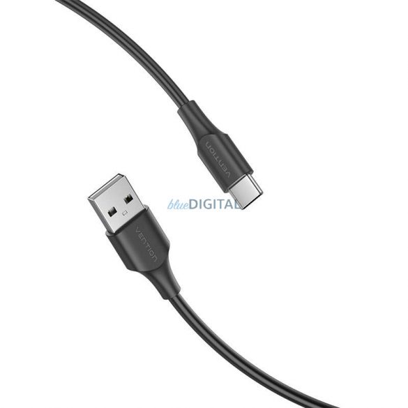 Cablu USB 2.0 A și USB-C 3A 0,25 m Vention CTHBC negru