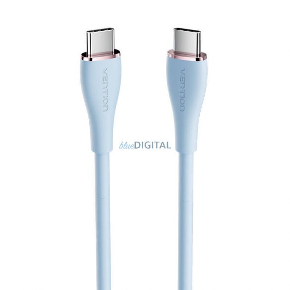 Cablu USB-C 2.0 USB-C 5A Vention TAWSF 1m Silicon albastru deschis