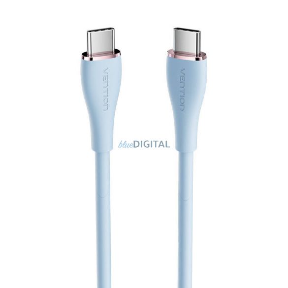 Cablu USB-C 2.0 și USB-C 5A Vention TAWSG 1,5m silicon albastru deschis