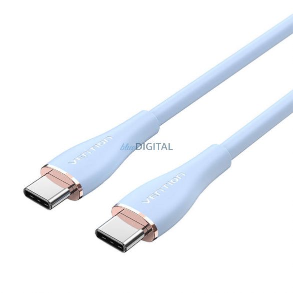 Cablu USB-C 2.0 și USB-C 5A Vention TAWSG 1,5m silicon albastru deschis