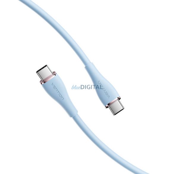 Cablu USB-C 2.0 și USB-C 5A Vention TAWSG 1,5m silicon albastru deschis