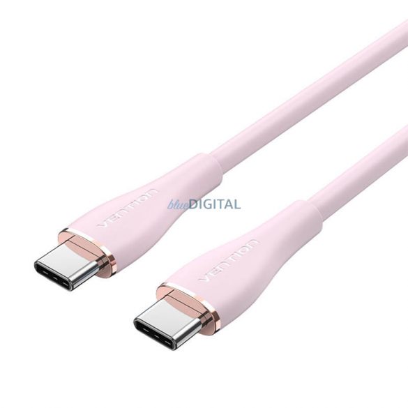 Cablu USB-C 2.0 USB-C 5A Vention TAWPF silicon roz de 1m pentru cablu USB-C 5A