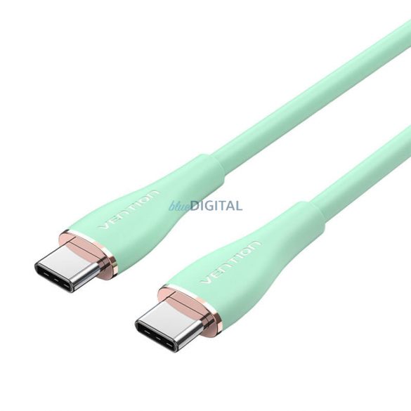 Cablu USB-C 2.0 și USB-C 5A Vention TAWGG 1,5m silicon verde deschis