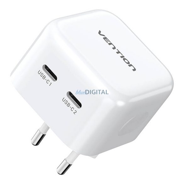 Vention FBPW0-EU încărcător de rețea cu conexiune 2xUSB-C GaN 35W - alb