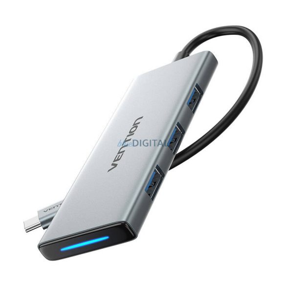 USB-C HDMI, 3x USB 3.0, SD, TF, PD Hub Vention TOPHB 0,15 m Gri