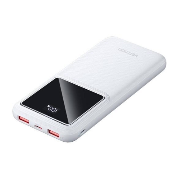 Powerbank, Vention, FHKW0,10000mAh, Micro-USB, USB-C, 2xUSB-A, 22,5 W (alb)