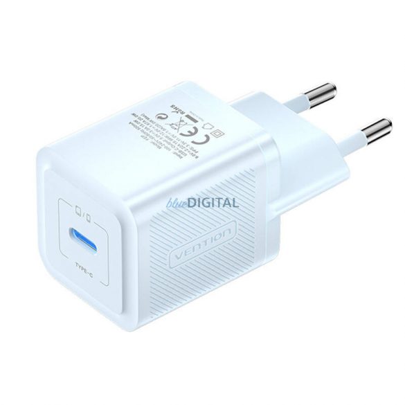 Încărcător de rețea Vention FEPL0-EU cu conexiune 1xUSB-C, 20W, GaN - albastru