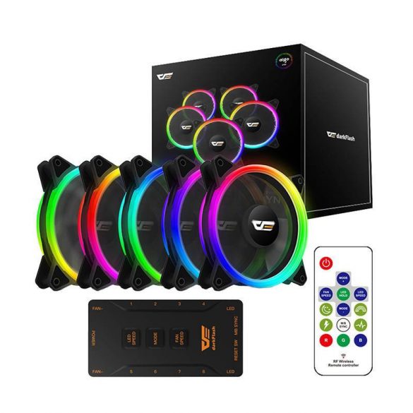 Kit ventilator Darkflash DR12 Pro ARGB pentru PC 5in1 120x120 (negru)