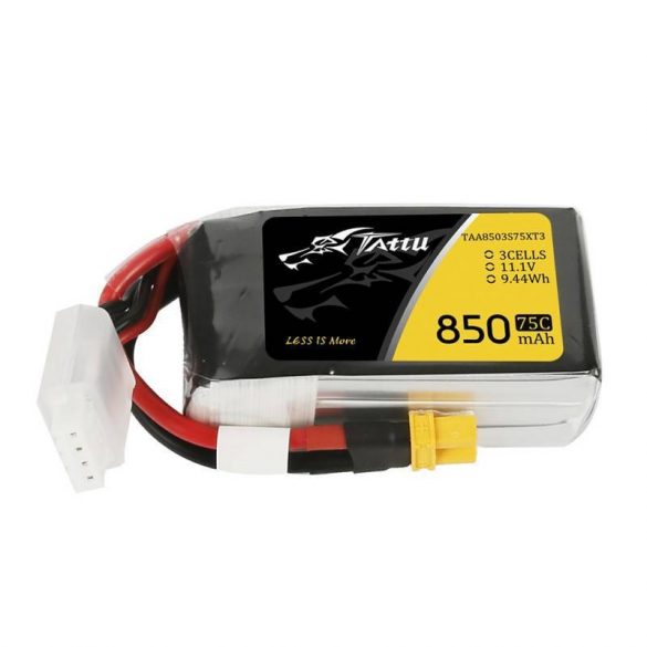 Conector XT30 baterie Tattu 850mAh 11.1V 75C 3S1P