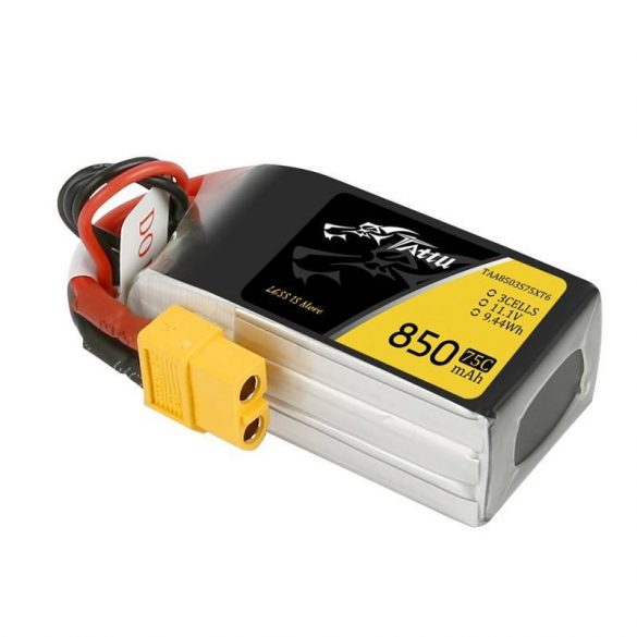 Conector XT60 baterie Tattu 850mAh 11.1V 75C 3S1P