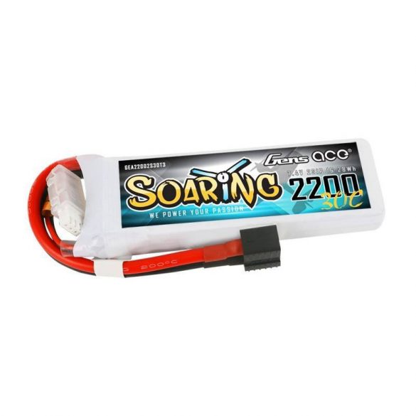 Baterie Gens Ace Soaring 2200mAh 7.4V 30C 2S1P EC3/XT60/T-conector