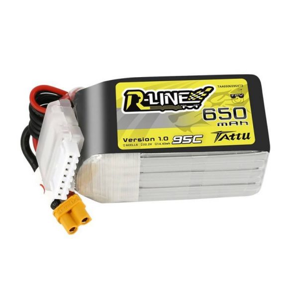 Baterie Tattu R-Line 650mAh 22.2V 95C 6S1P XT30U-F