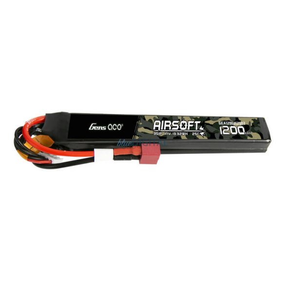 Gens Ace 25C 1200mAh 3S1P 11.1V Saddle Airsoft Gun Lipo Battery T Plug