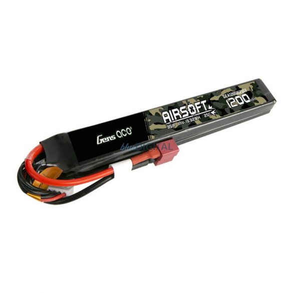 Gens Ace 25C 1200mAh 3S1P 11.1V Saddle Airsoft Gun Lipo Battery T Plug