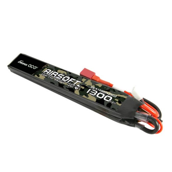 Gens ace 25C 1300mAh 2S1P 7.4V Saddle Airsoft Gun Lipo Baterie cu mufă T