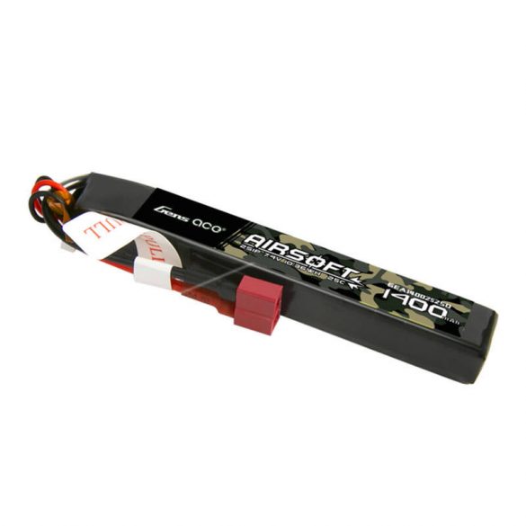 Gens ace 25C 1400mAh 2S1P 7.4V Airsoft Gun Lipo baterie cu mufă T