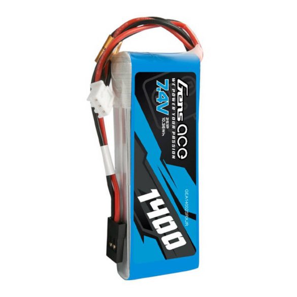 Baterie LiPo Gens ace 1400mAh 7.4V 2S1P pentru transmițător JR plug-in