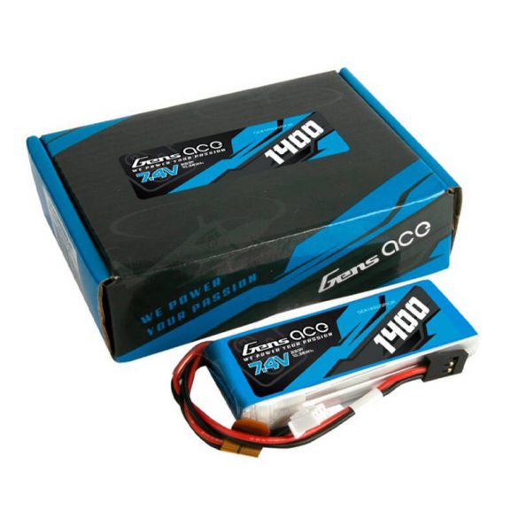 Baterie LiPo Gens ace 1400mAh 7.4V 2S1P pentru transmițător JR plug-in