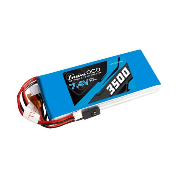 Akumulator LiPo Gens Ace 3500mAh 7,4V 1C 2S1P RX/TX