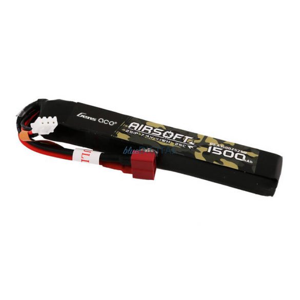 Gens ace 25C 1500mAh 2S1P 7.4V Airsoft Gun Lipo baterie T Plug