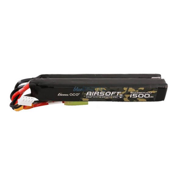 Gens ace 25C 1500mAh 3S1P 11.1V Nunchuck 2X Airsoft Gun Lipo Batterymini Tamiya Plug