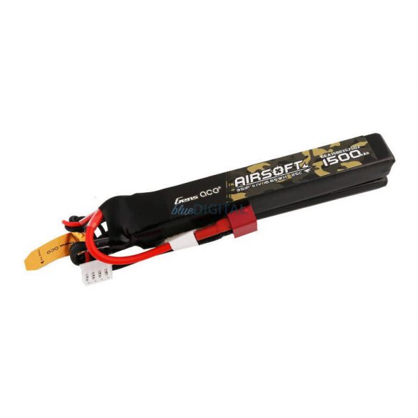 Gens ace 25C 1500mAh 3S1P 11.1V Nunchuck 2X Airsoft Gun Lipo Baterie T Plug