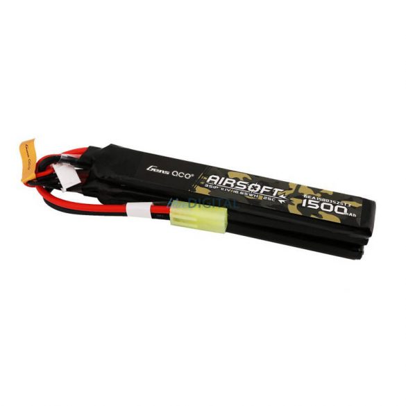 Gens ace 25C 1500mAh 3S1P 11.1V Nunchuck 3X Airsoft Gun Lipo Batterymini Tamiya Plug