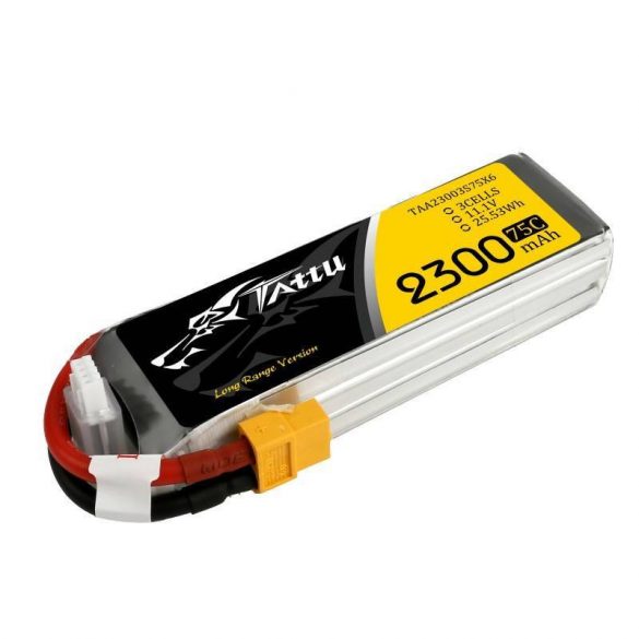 Pachet baterie TATTU 2300mAh 11.1V 75C 3S1P Lipo cu XT60 2300mAh 11.1V 75C 3S1P Lipo