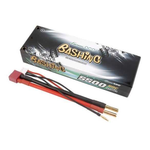 Baterie Lipo Gens ace 5500mAh 2S 7.4V 60C HardCase RC 10# mașină cu conector T