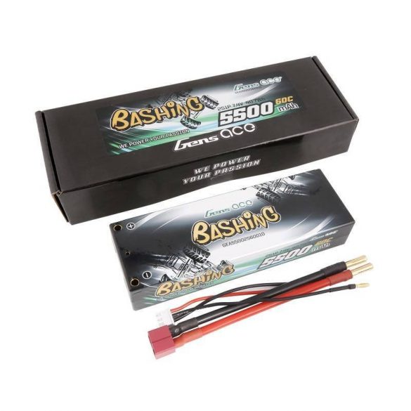 Baterie Lipo Gens ace 5500mAh 2S 7.4V 60C HardCase RC 10# mașină cu conector T