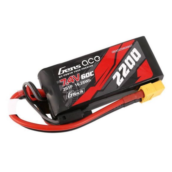 GensAce G-Tech LiPo cu acumulator 2200mAh 7.4V 60C 2S1P XT60