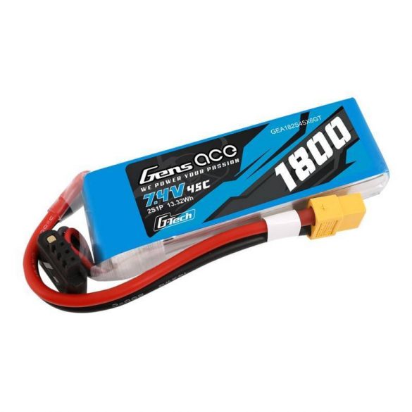 Baterie GensAce G-Tech LiPo 1800mAh 7.4V 45C 2S1P XT60